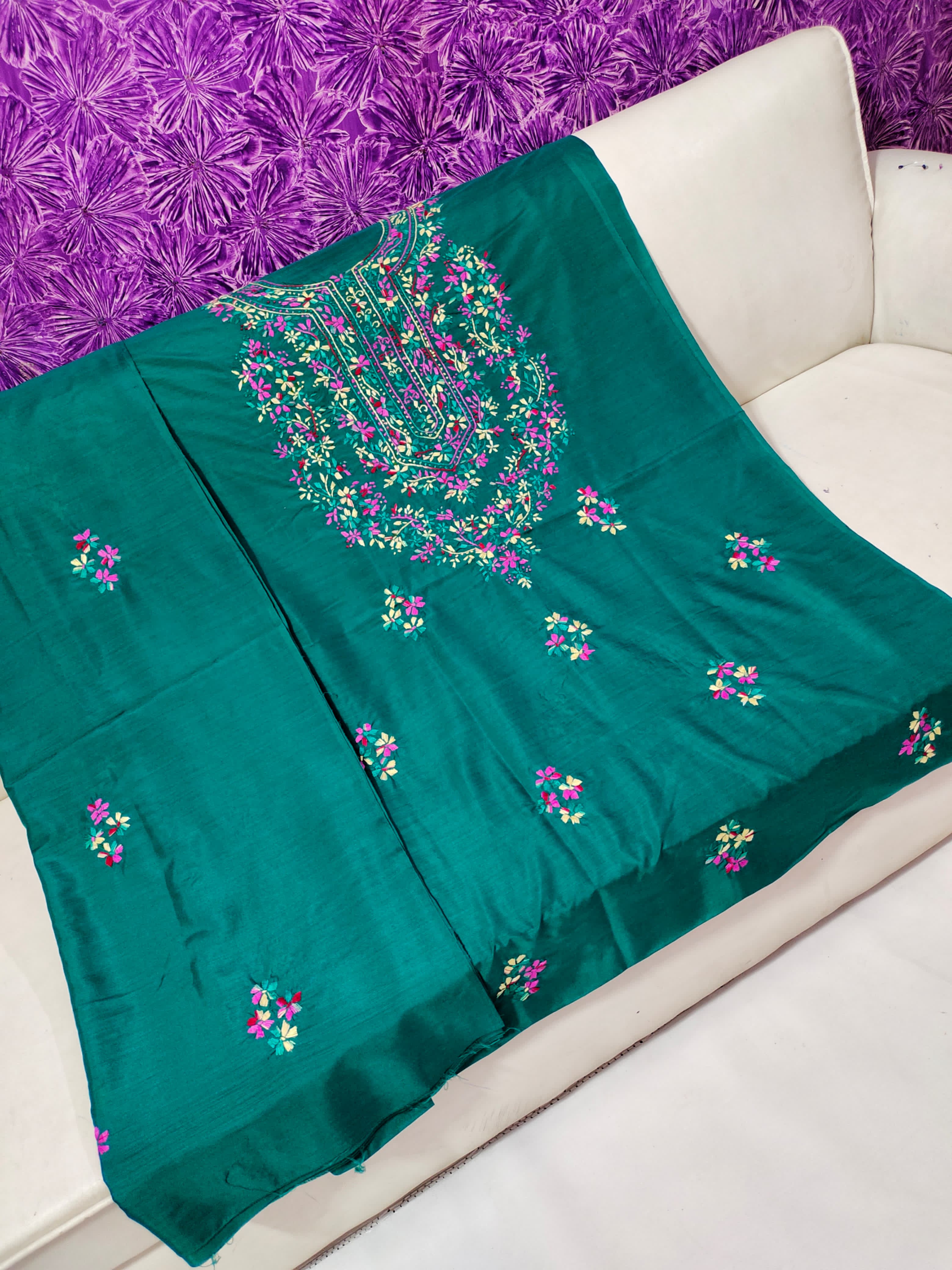 Ocean Breeze – Sea Green Chunri Kundan Gotta Chiffon Set